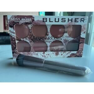 Miss Rose 8 Colors Blush Palette Natural Matte Long Lasting Makeup w/ Brush NEW